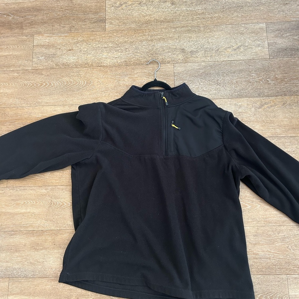 Vintage Starter Black Half-Zip Fleece Sweater